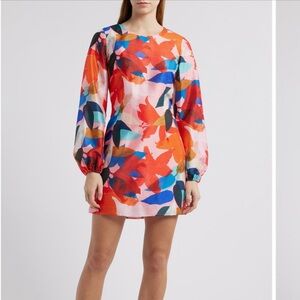 Hutch Multicolor Abstract Long Sleeve Dress